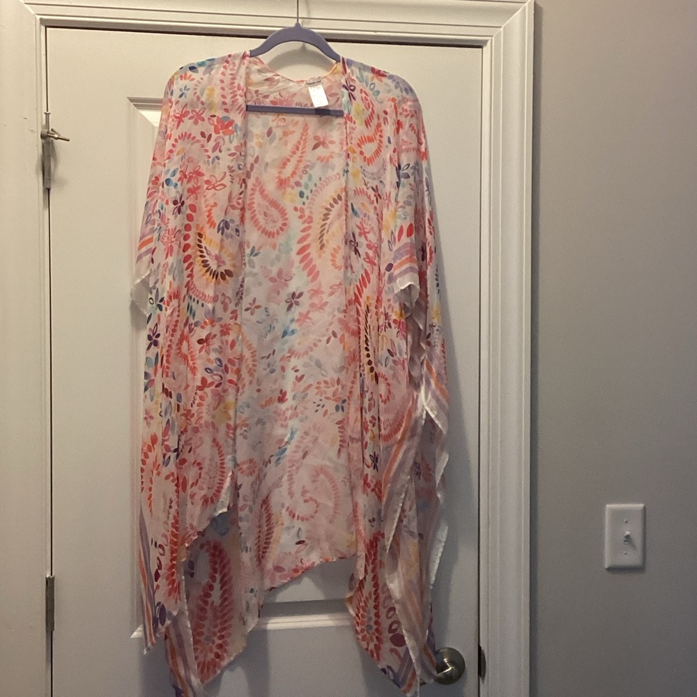 Coldwater Creek Multicolor Floral Kimono